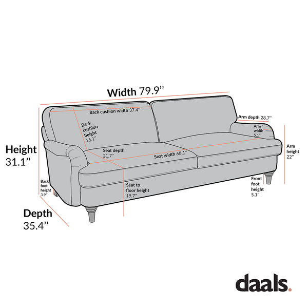 Daphnis Oatmeal Fabric Sofa, 3-Seater