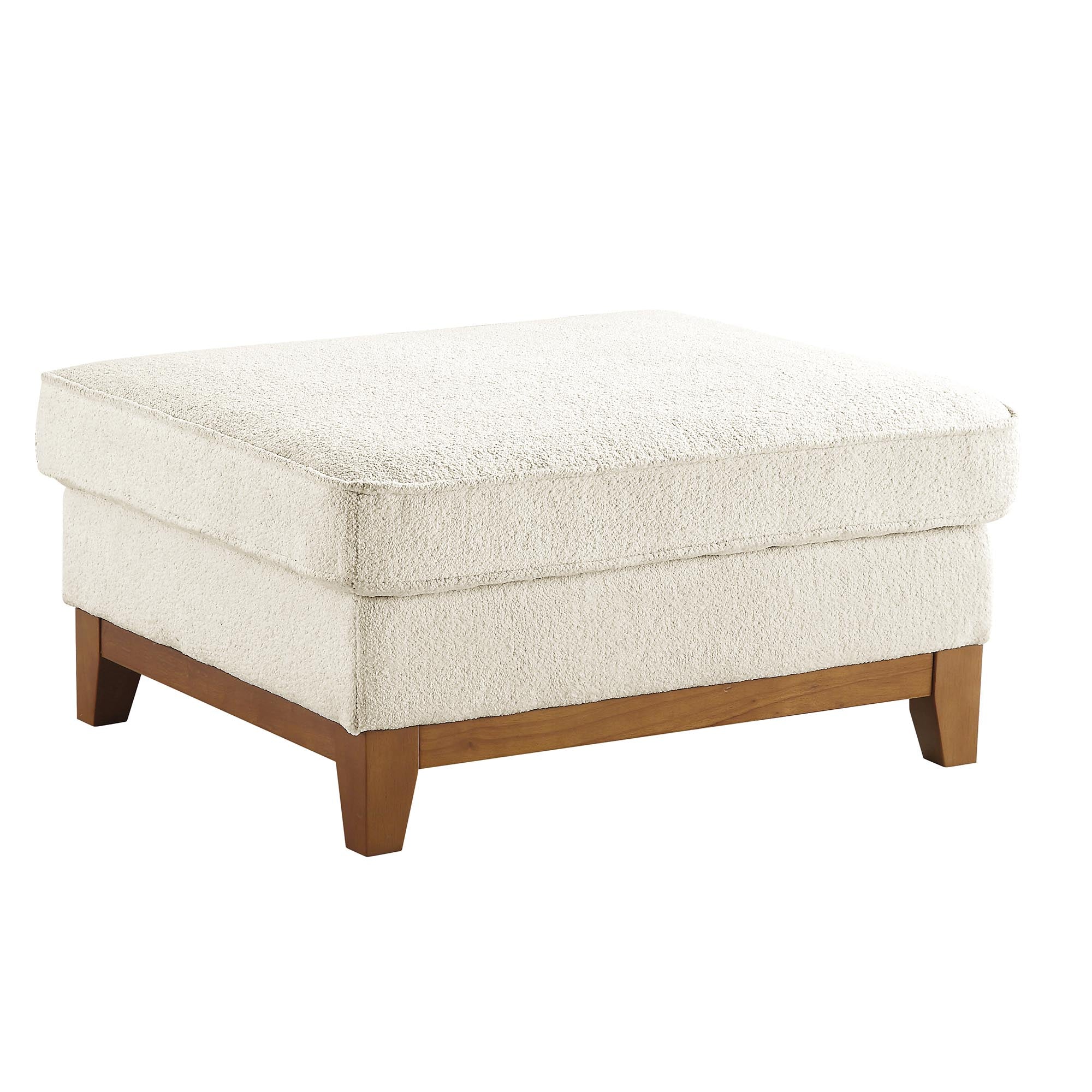 Dipley Beige Boucle Fabric Storage Footstool