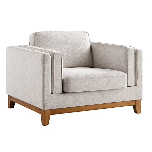 Dipley Oatmeal Fabric Sofa, 1-Seater