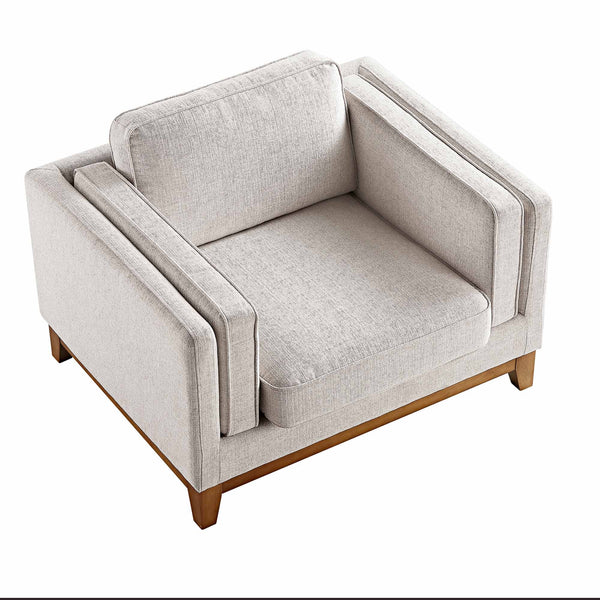 Dipley Oatmeal Fabric Sofa, 1-Seater