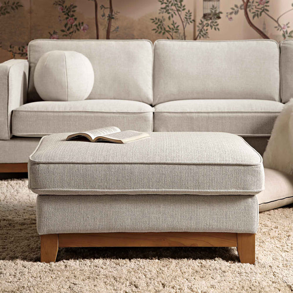 Dipley Oatmeal Fabric Storage Footstool