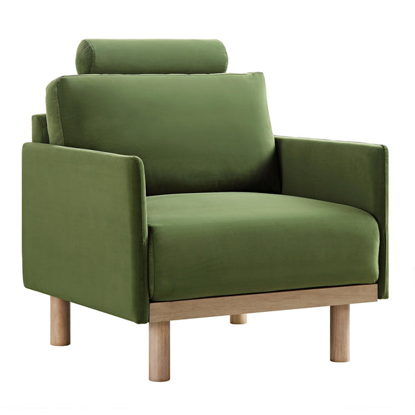 Timber Fern Green Velvet Armchair