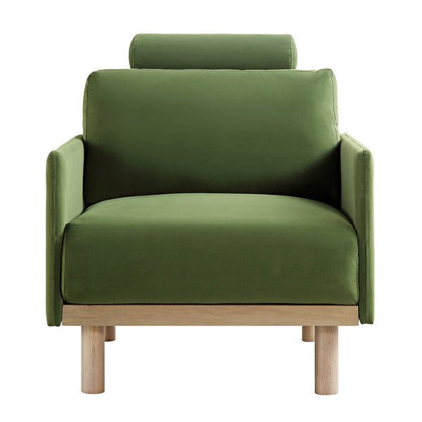 Timber Fern Green Velvet Armchair