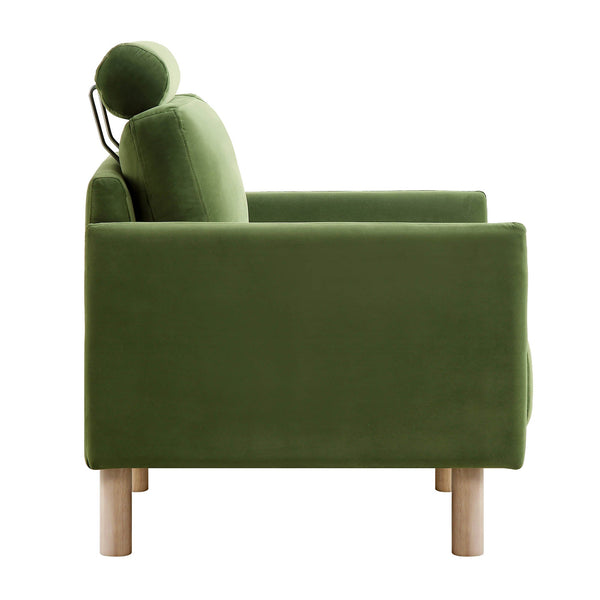 Timber Fern Green Velvet Armchair