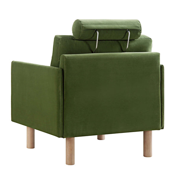 Timber Fern Green Velvet Armchair