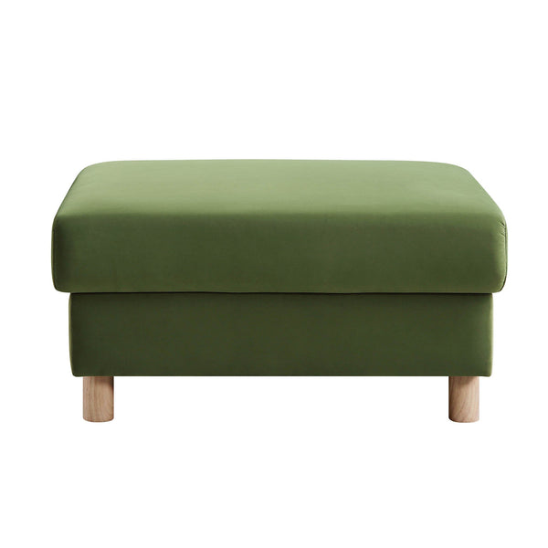 Timber Fern Green Velvet Storage Ottoman