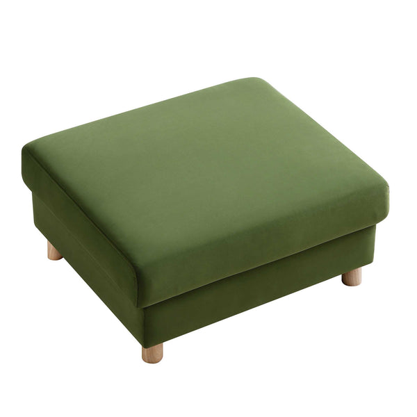 Timber Fern Green Velvet Storage Ottoman