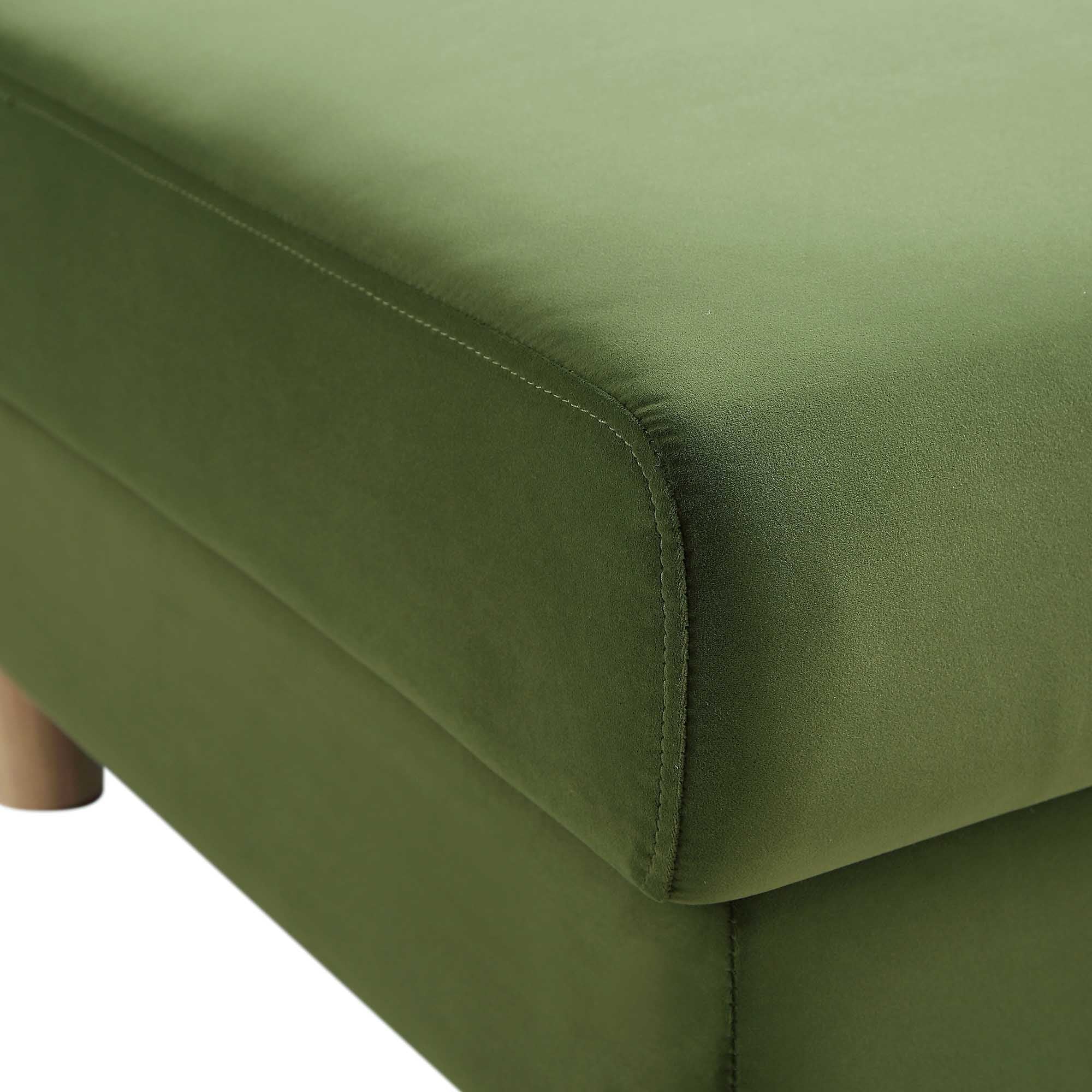 Timber Fern Green Velvet Storage Ottoman