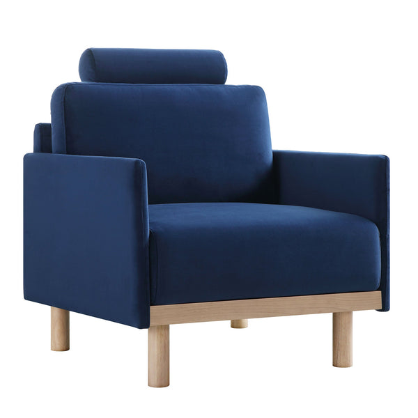 Timber Navy Blue Velvet Armchair