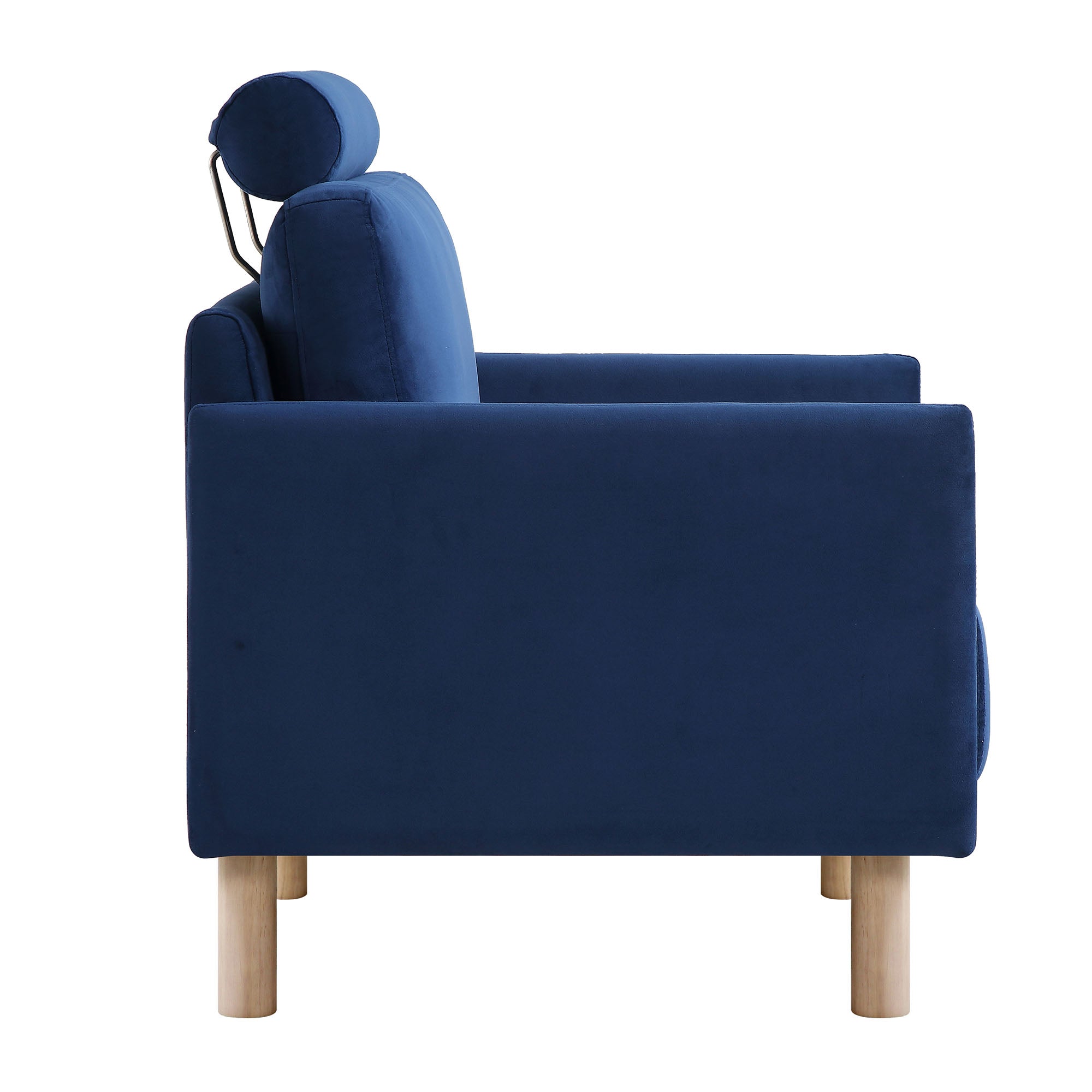 Timber Navy Blue Velvet Armchair