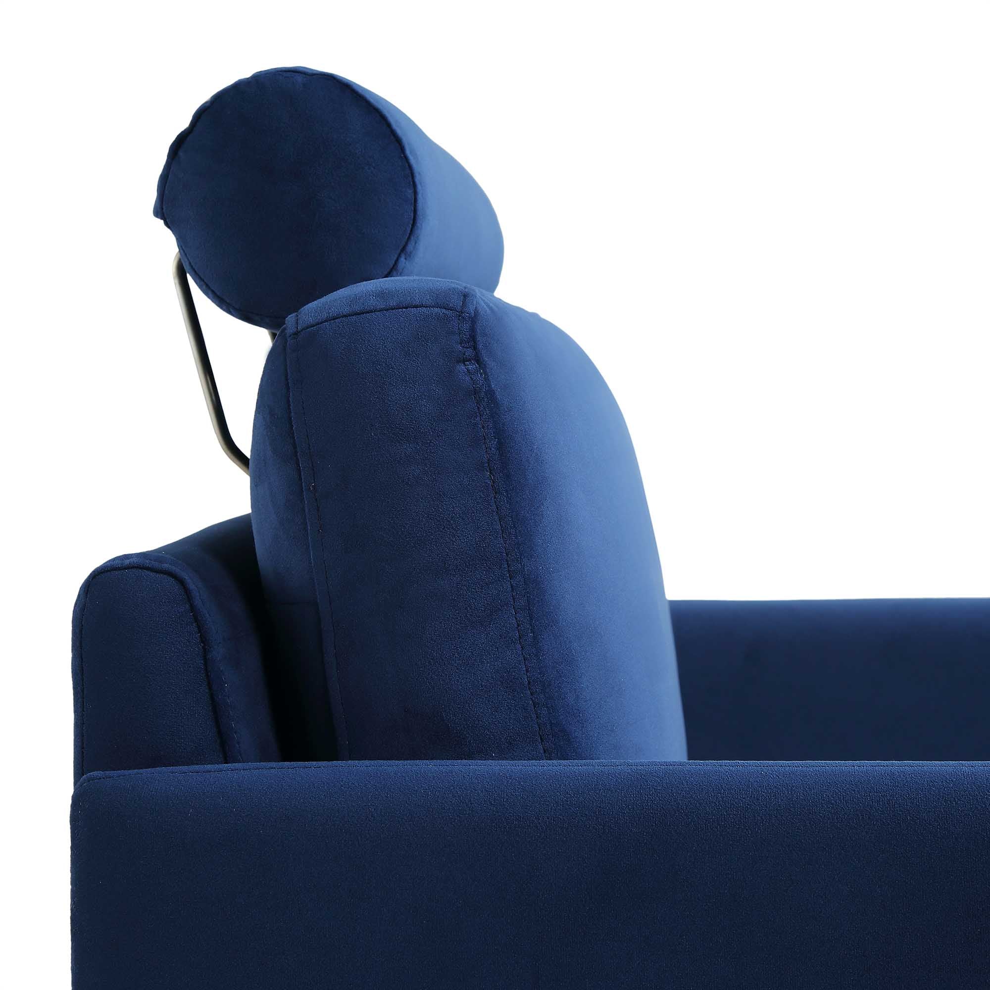 Timber Navy Blue Velvet Armchair