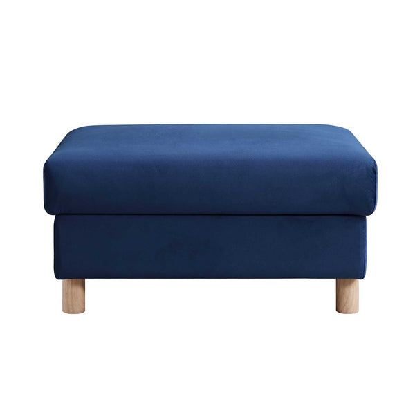 Timber Navy Blue Velvet Storage Ottoman