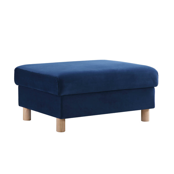 Timber Navy Blue Velvet Storage Ottoman