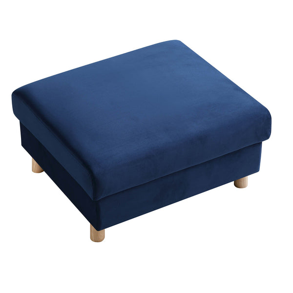 Timber Navy Blue Velvet Storage Ottoman