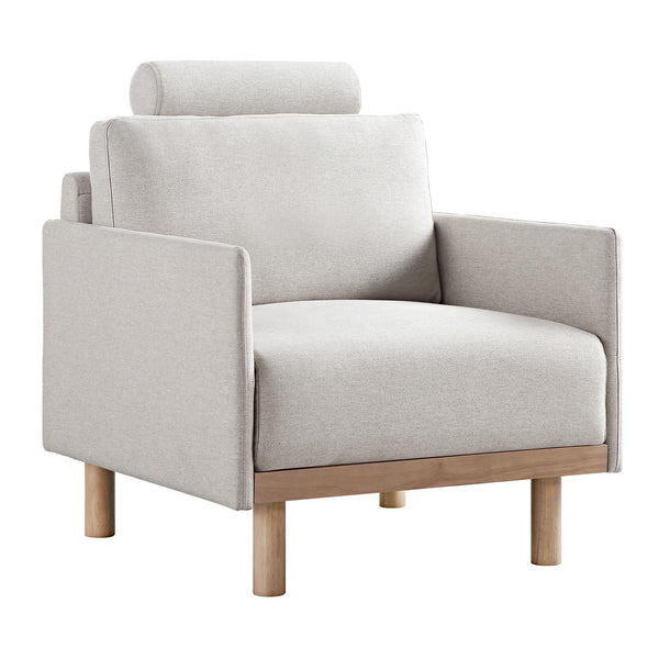 Timber Oatmeal Fabric Armchair