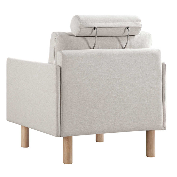 Timber Oatmeal Fabric Armchair