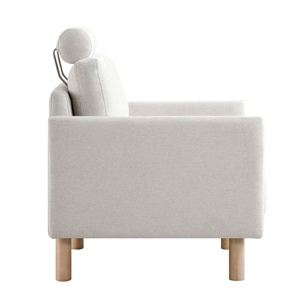 Timber Oatmeal Fabric Armchair