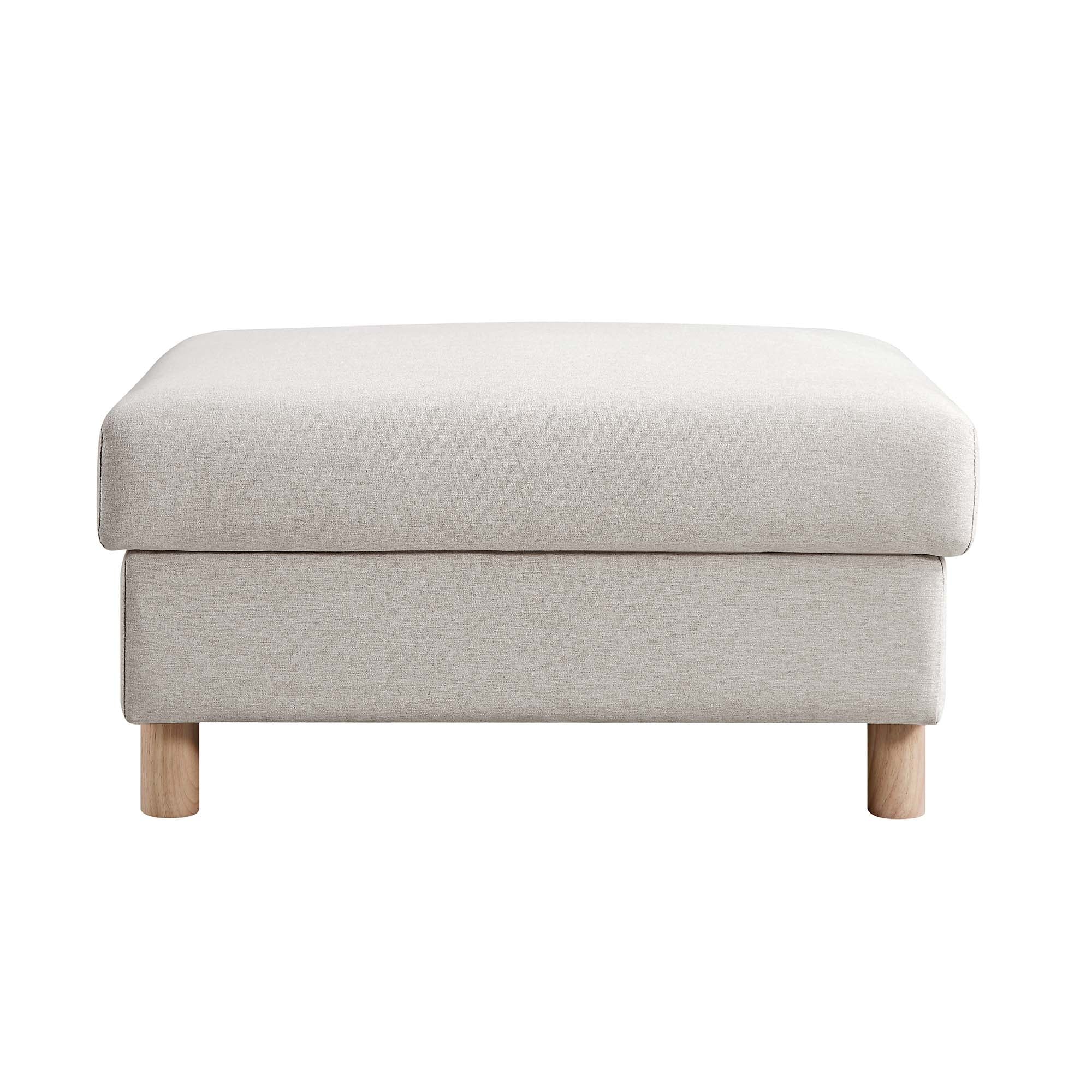 Timber Oatmeal Fabric Storage Ottoman