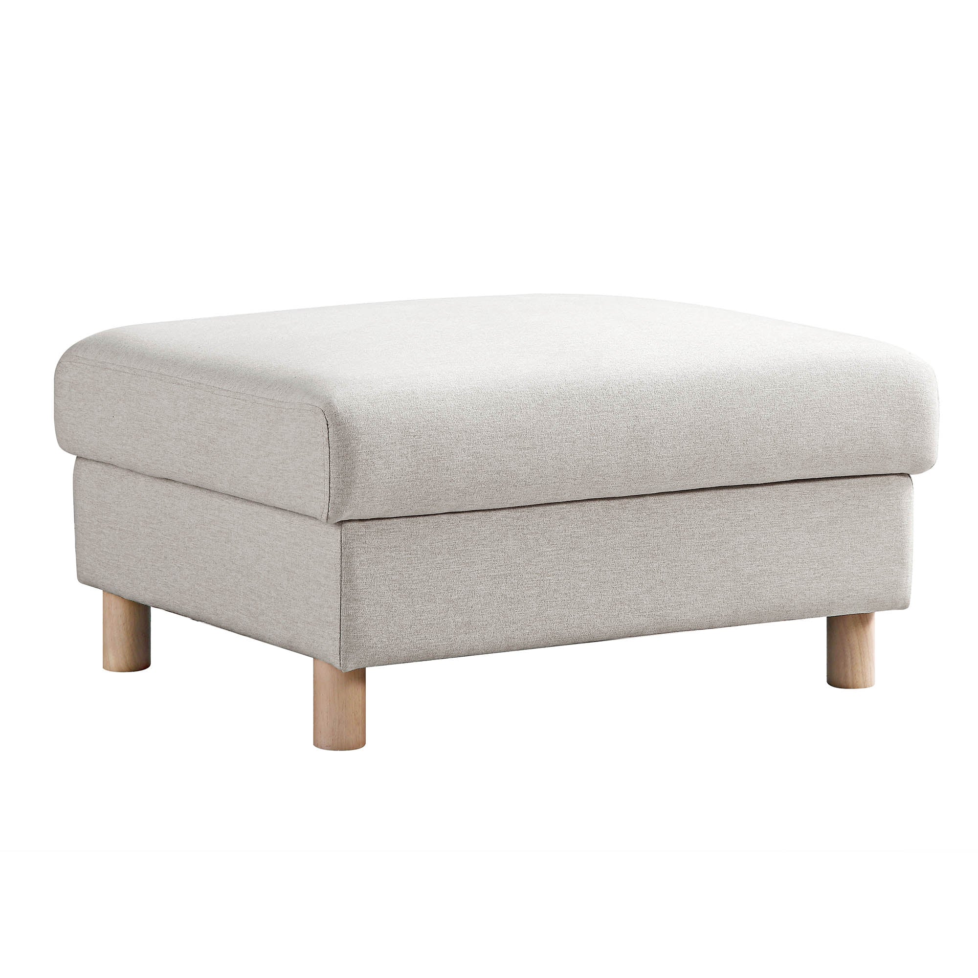 Timber Oatmeal Fabric Storage Ottoman