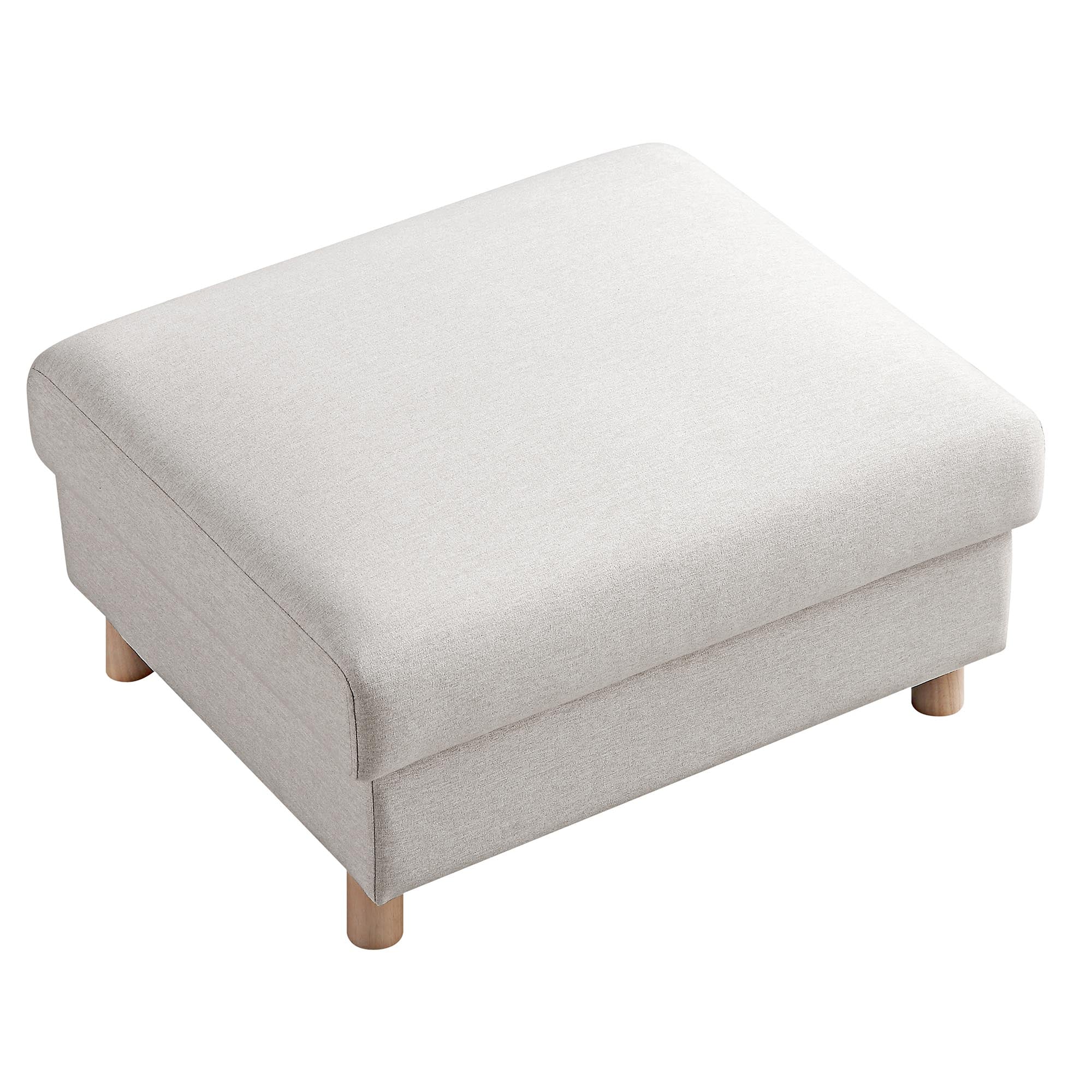 Timber Oatmeal Fabric Storage Ottoman