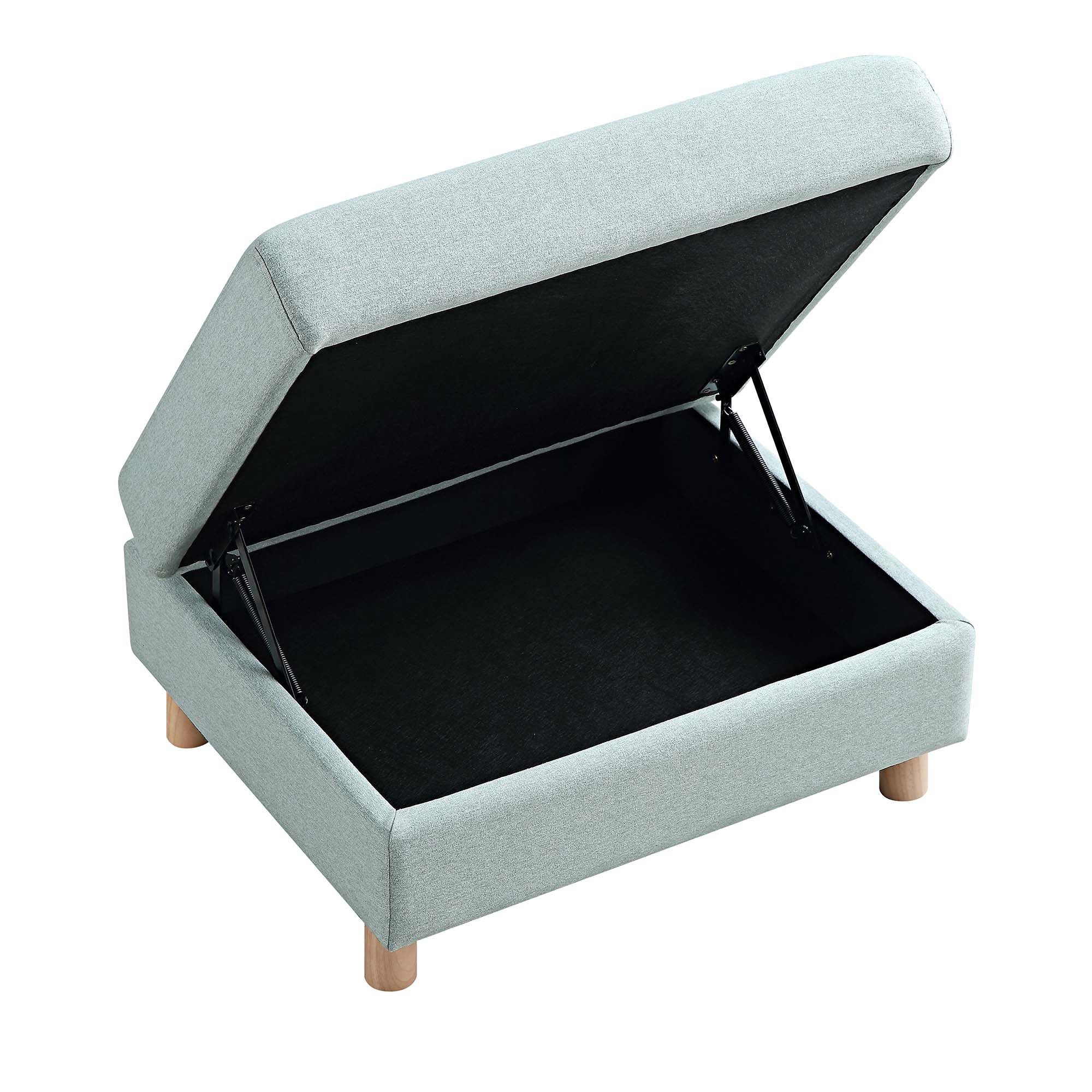 Timber Sage Green Fabric Storage Ottoman