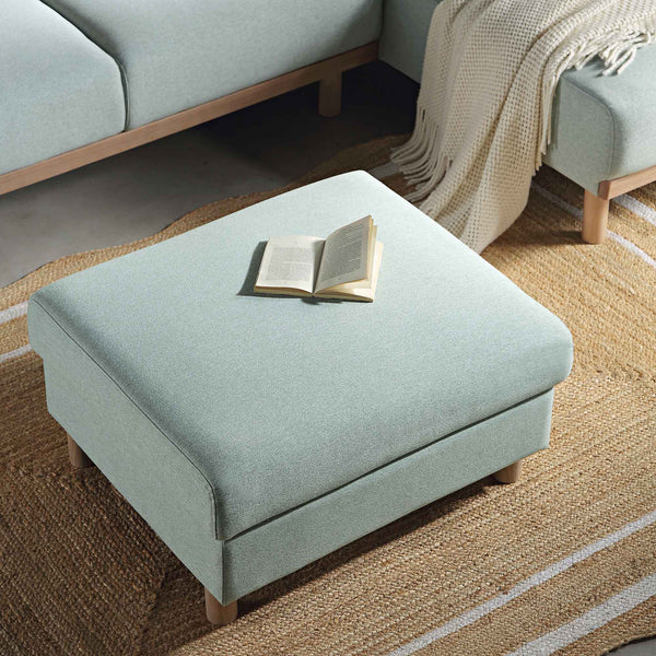 Timber Sage Green Fabric Storage Ottoman