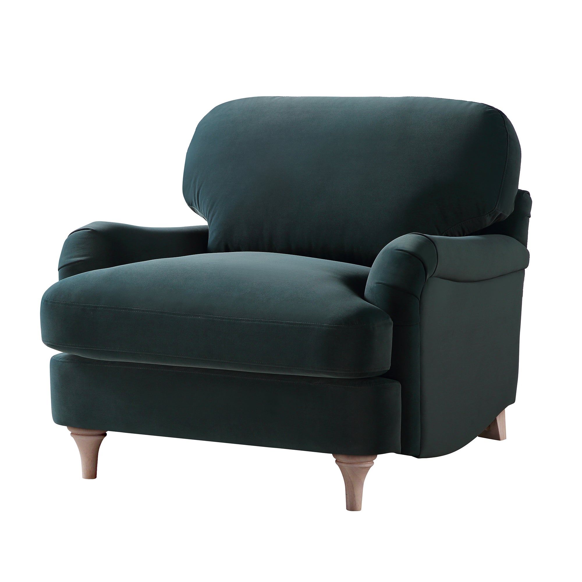 Daphnis Aegean Blue Velvet Sofa, 1-Seater