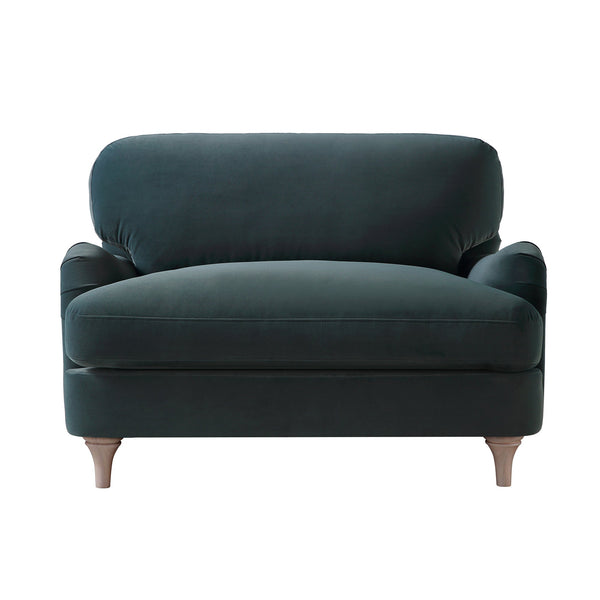 Daphnis Aegean Blue Velvet Sofa, Loveseat