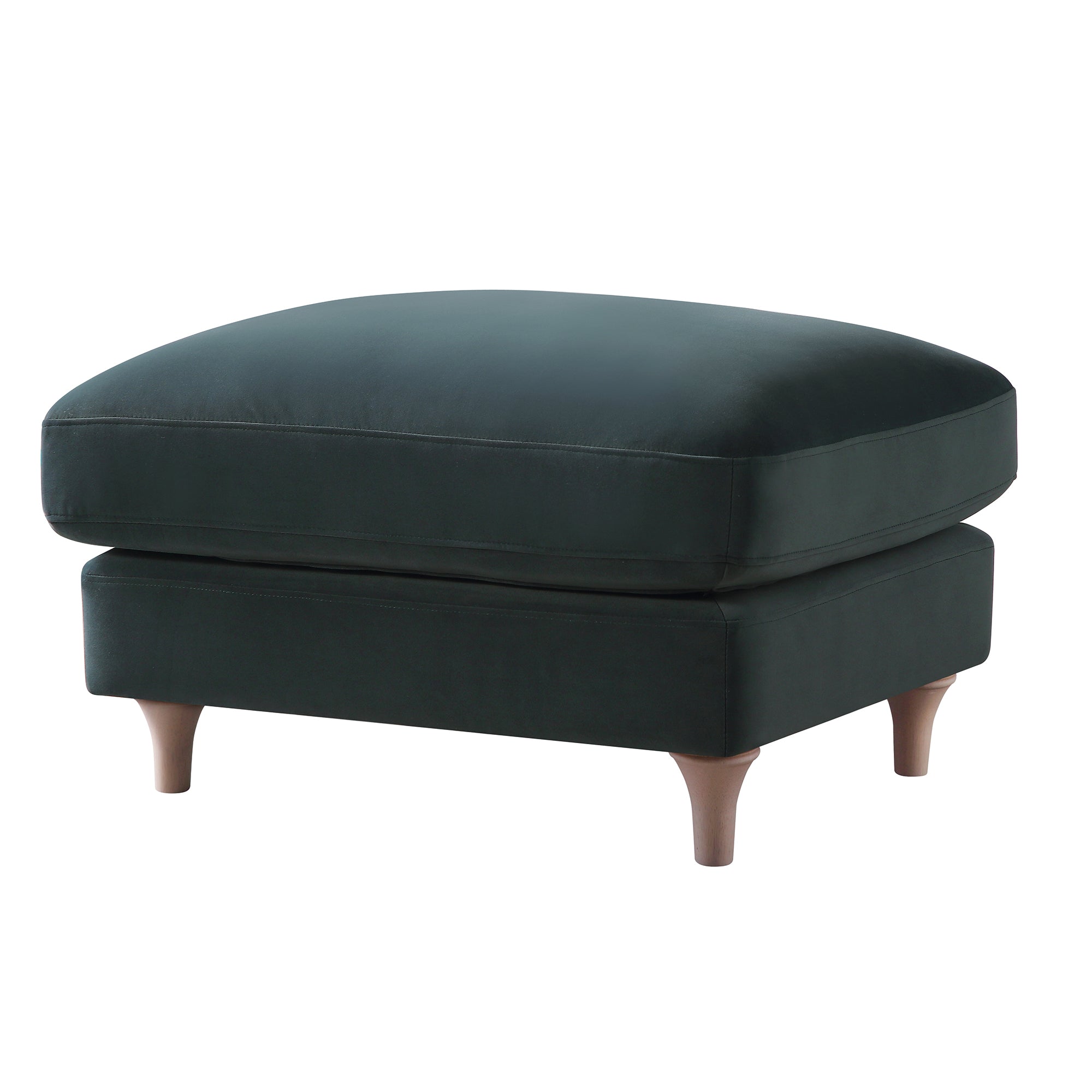 Daphnis Aegean Blue Velvet Sofa, Footstool