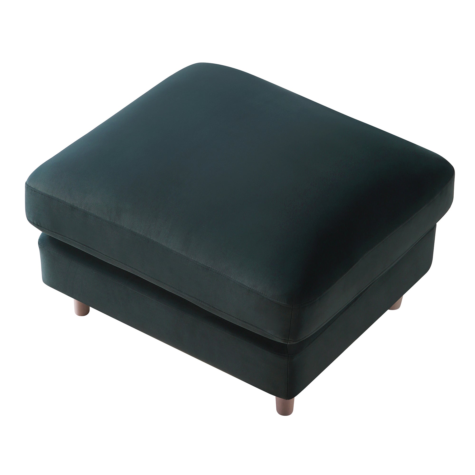 Daphnis Aegean Blue Velvet Sofa, Footstool