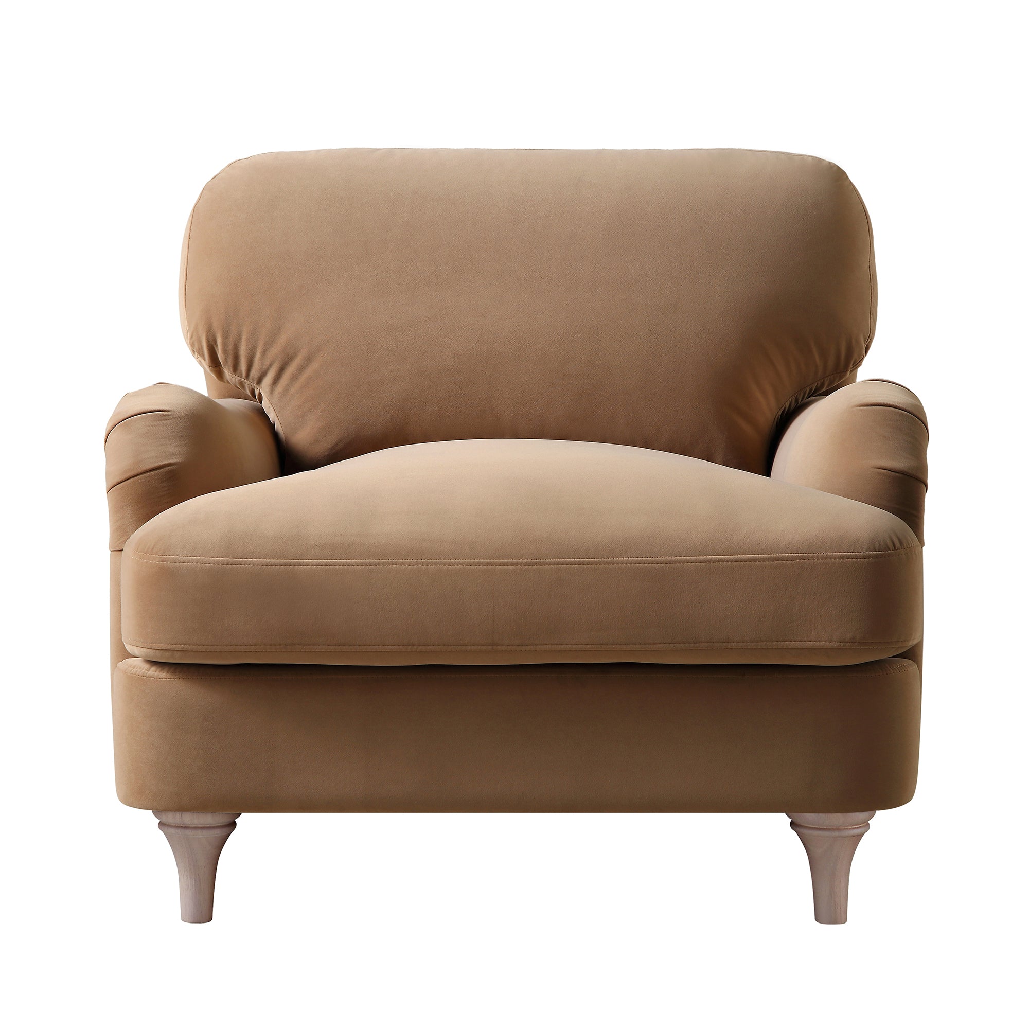 Daphnis Camel Velvet Sofa, 1-Seater