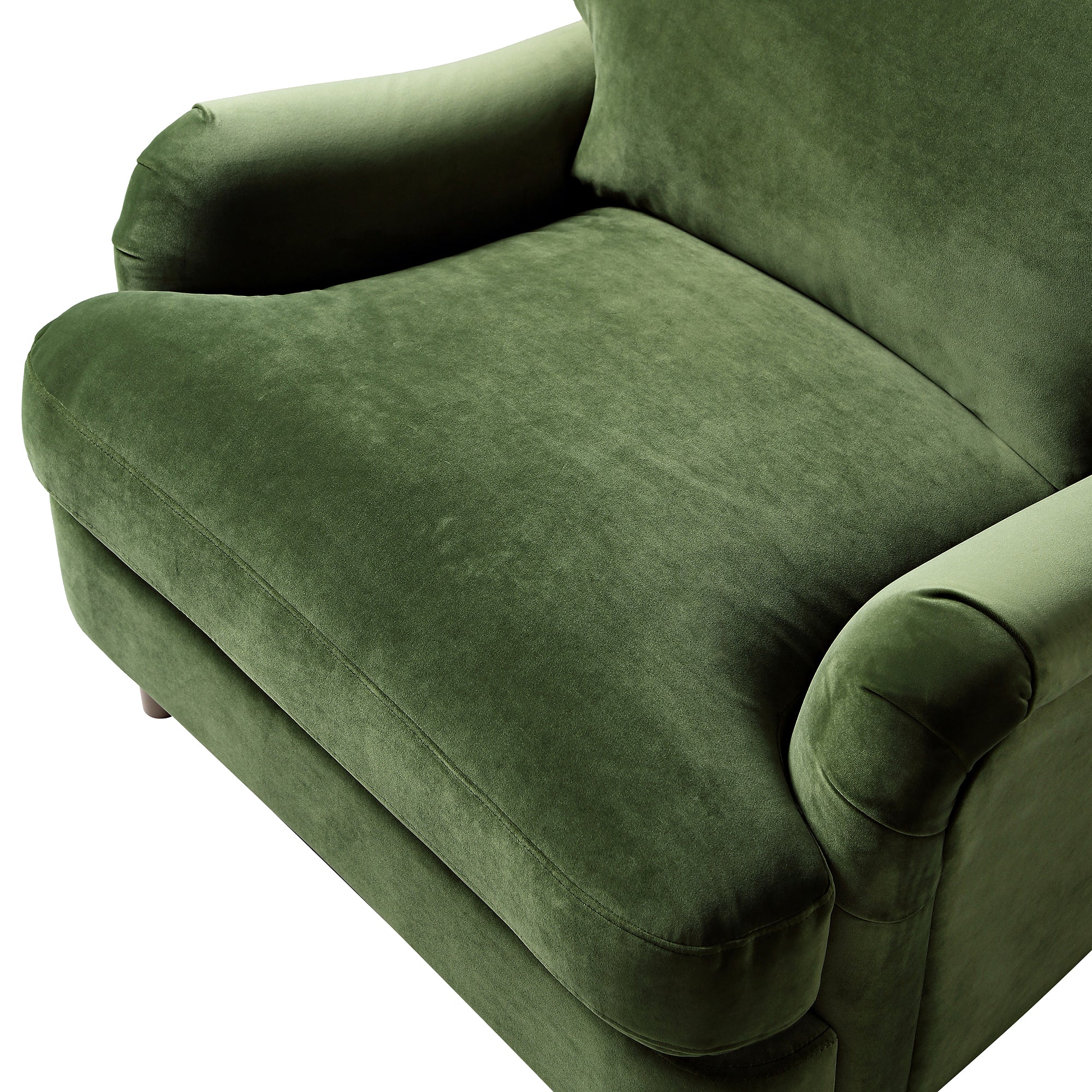 Daphnis Fern Green Velvet Sofa, 1-Seater