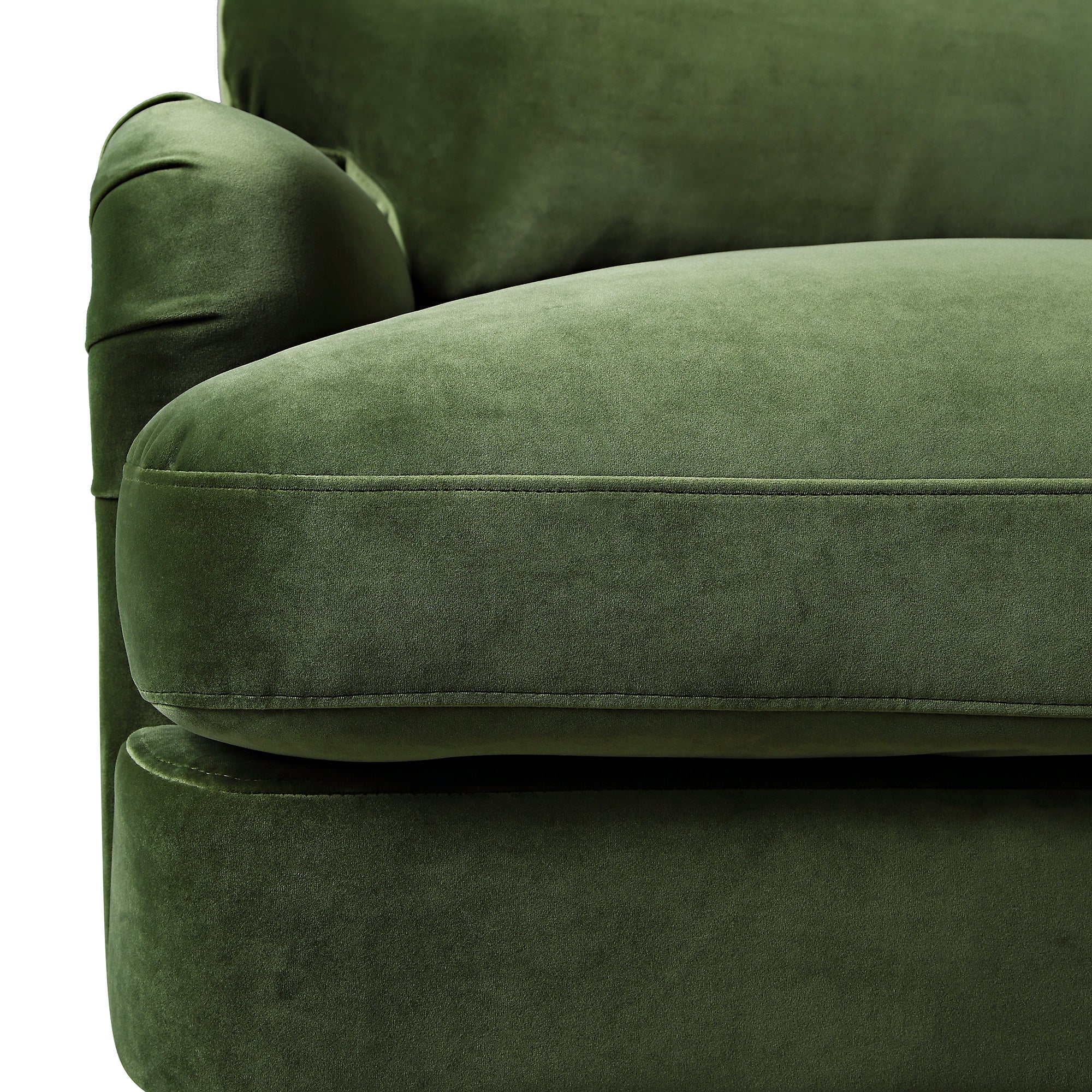 Daphnis Fern Green Velvet Sofa, 1-Seater