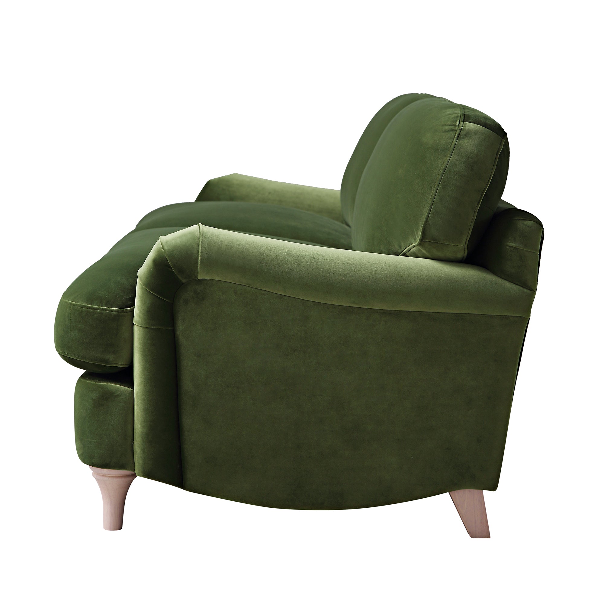 Daphnis Fern Green Velvet Sofa, 3-Seater