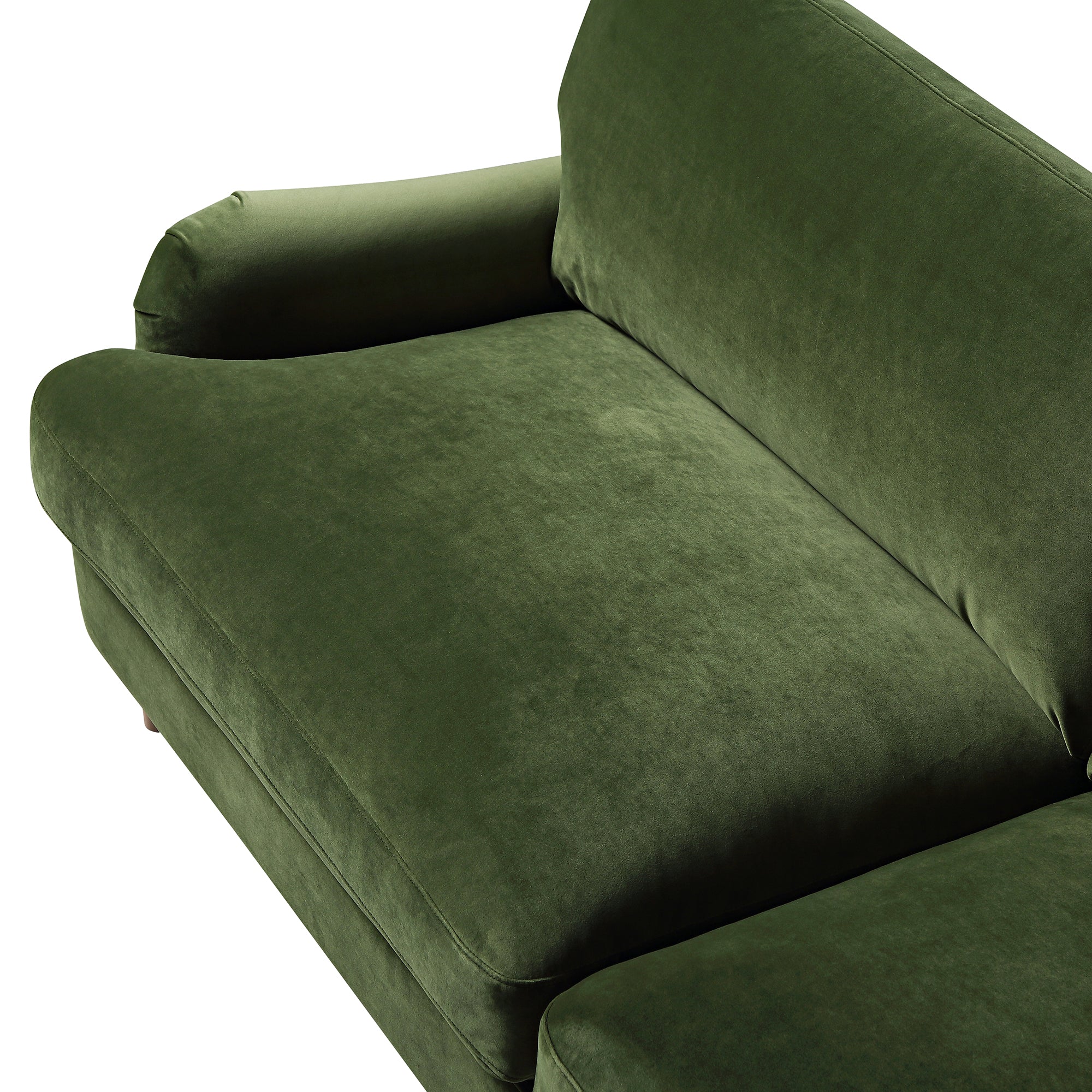 Daphnis Fern Green Velvet Sofa, 3-Seater