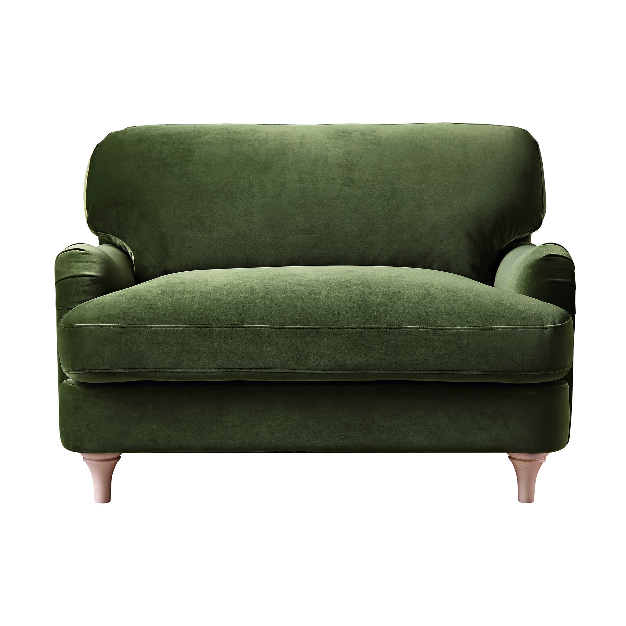 Daphnis Fern Green Velvet Sofa, Loveseat