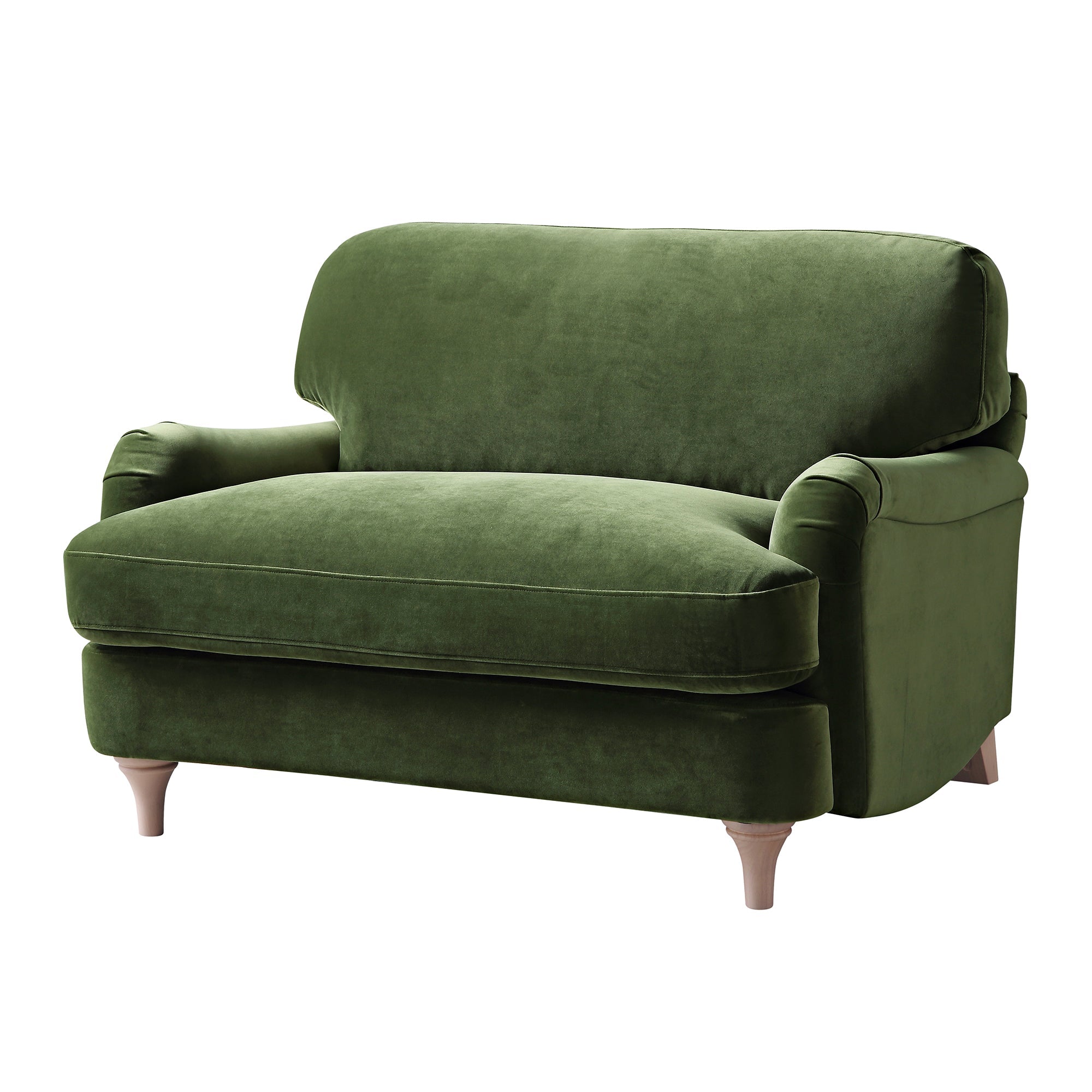 Daphnis Fern Green Velvet Sofa, Loveseat