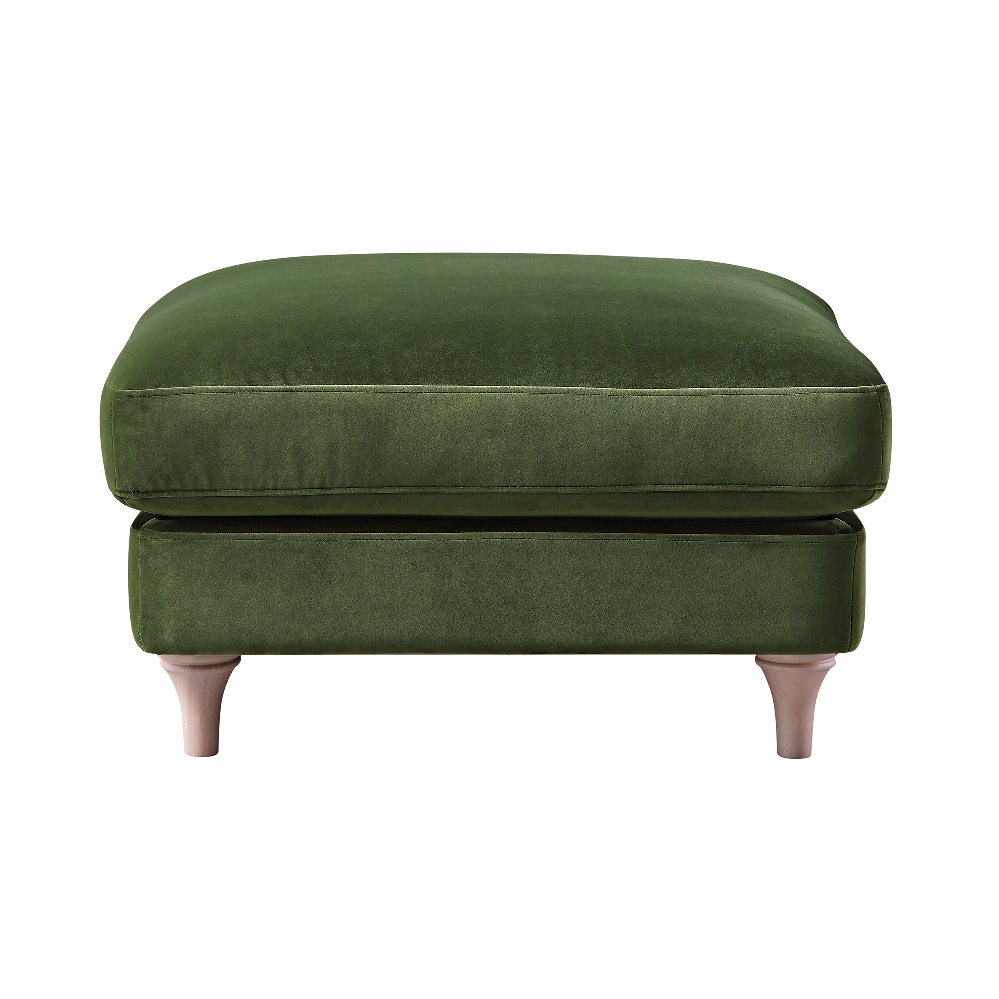 Daphnis Fern Green Velvet Sofa, Footstool