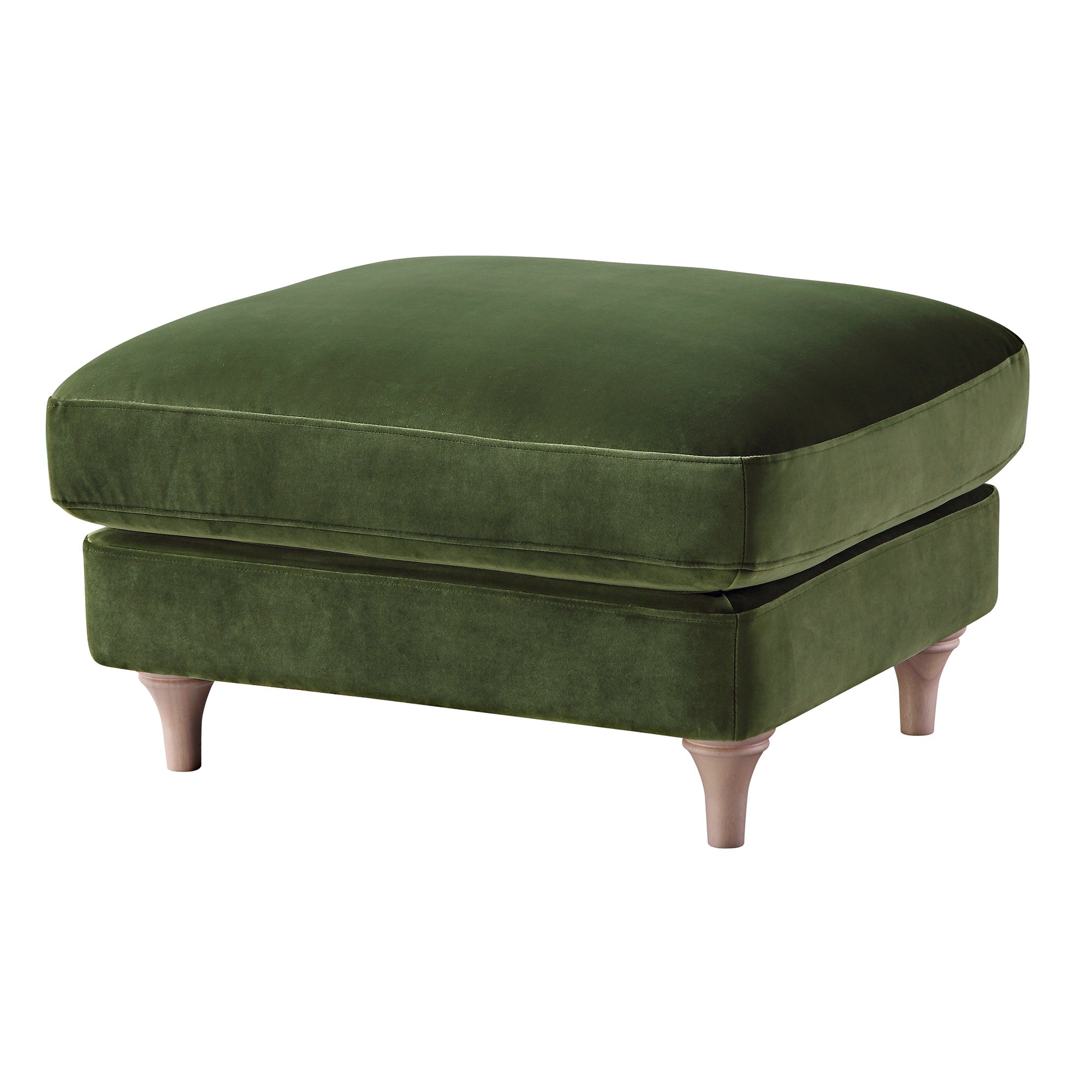 Daphnis Fern Green Velvet Sofa, Footstool