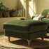 Daphnis Fern Green Velvet Sofa, Footstool