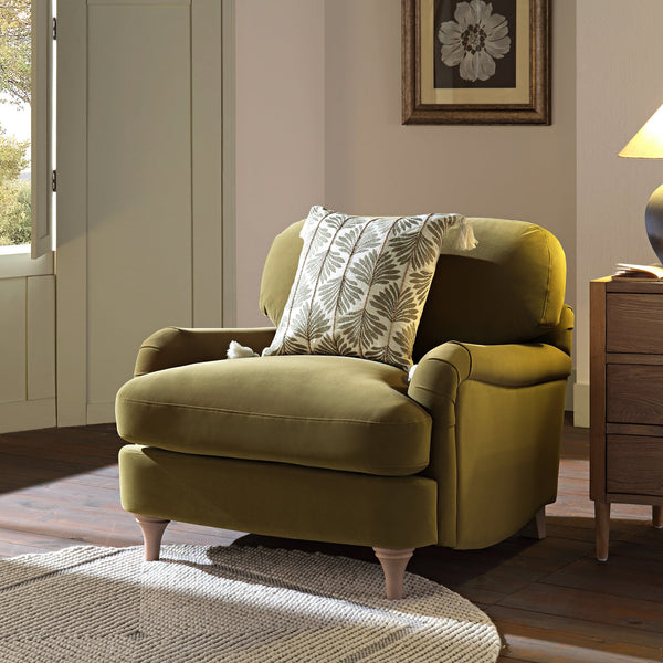 Daphnis Fudge Velvet Sofa, 1-Seater