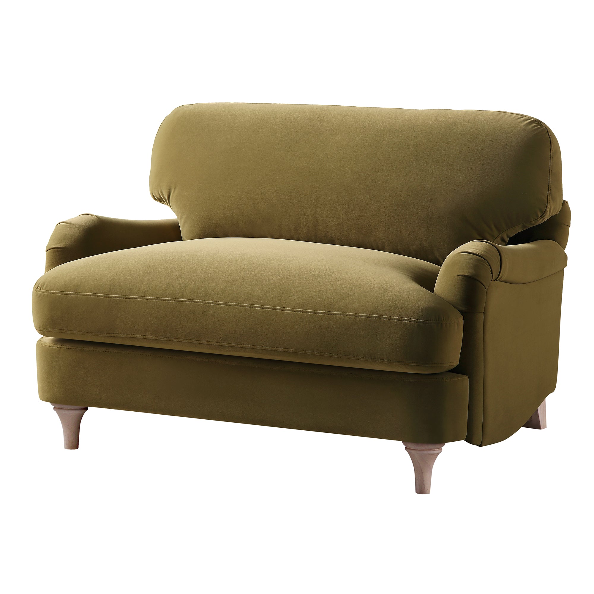 Daphnis Fudge Velvet Sofa, Loveseat