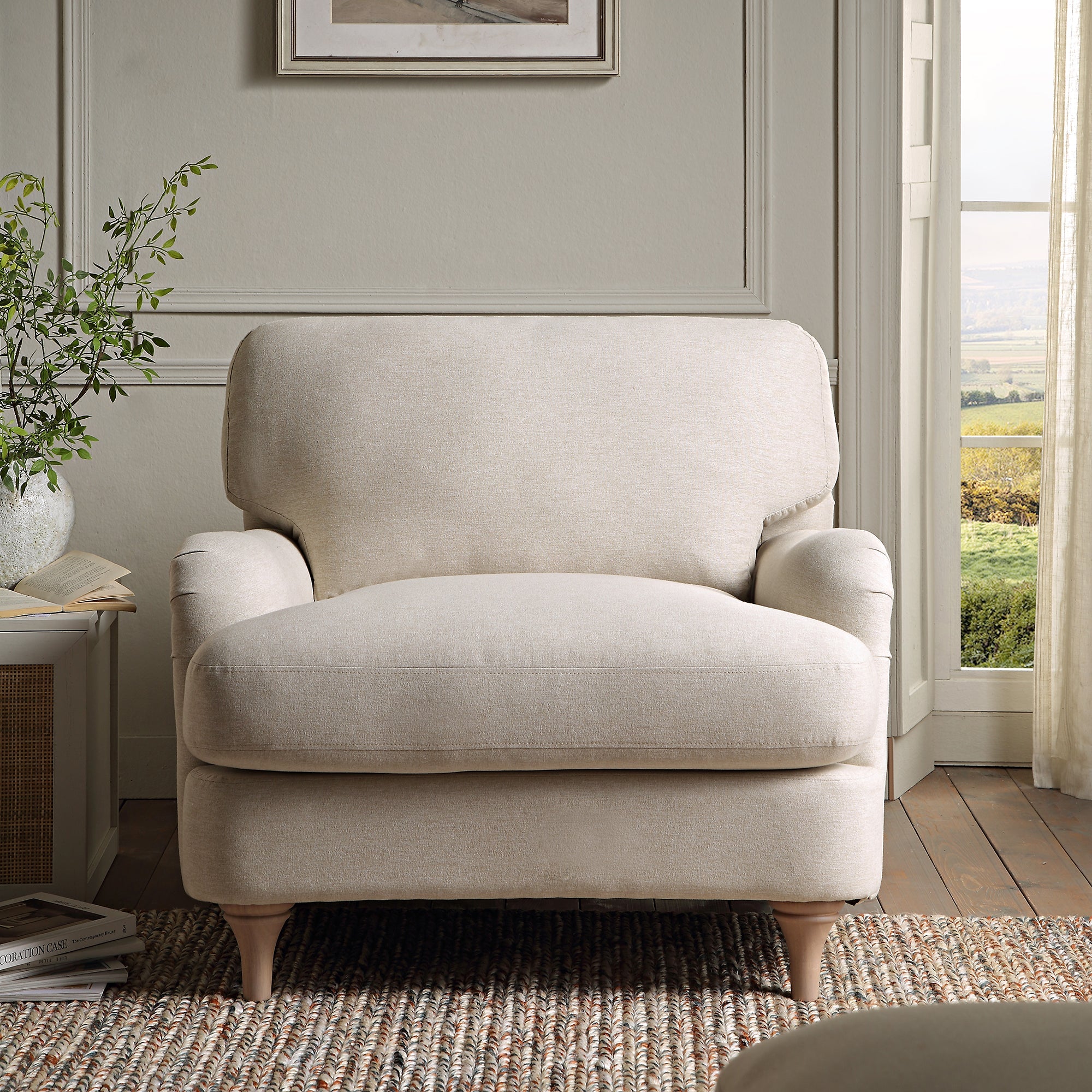 Daphnis Oatmeal Fabric Sofa, 1-Seater