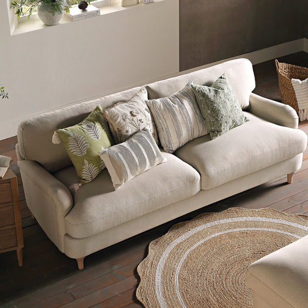 Daphnis Oatmeal Fabric Sofa, 3-Seater