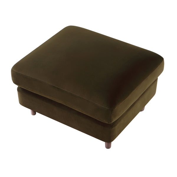 Daphnis Seaweed Velvet Sofa, Footstool