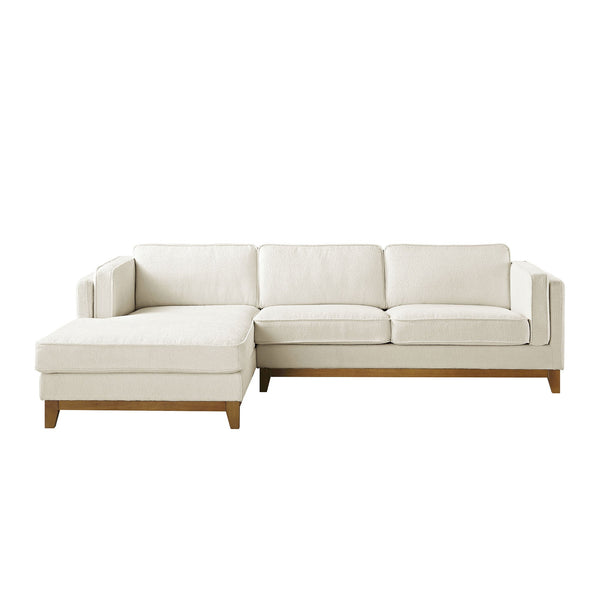 Dipley Beige Boucle Fabric Sofa, Grande Chaise Sofa Left Hand