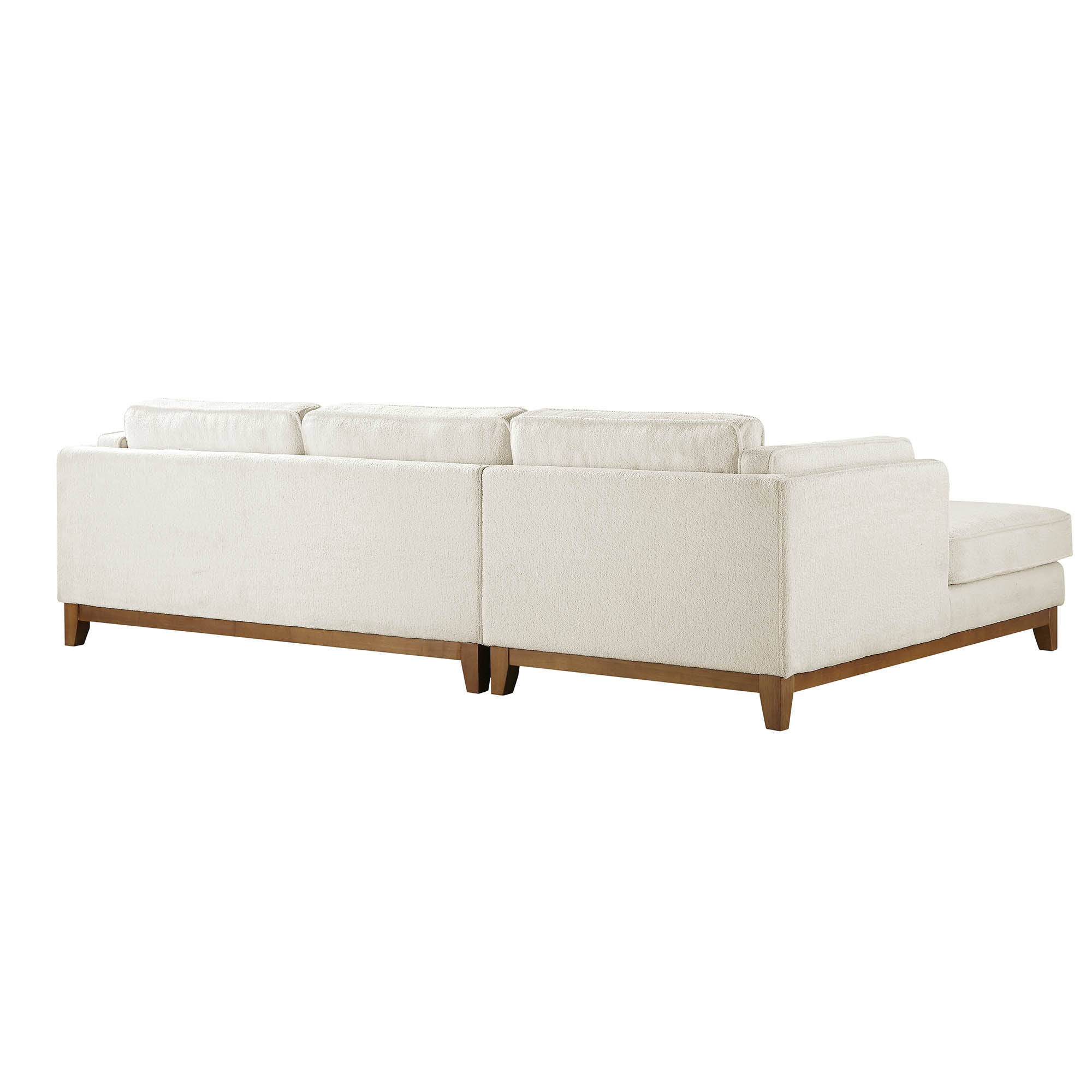 Dipley Beige Boucle Fabric Sofa, Grande Chaise Sofa Left Hand