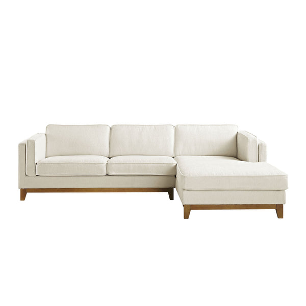 Dipley Beige Boucle Fabric Sofa, Grande Chaise Sofa Right Hand Facing