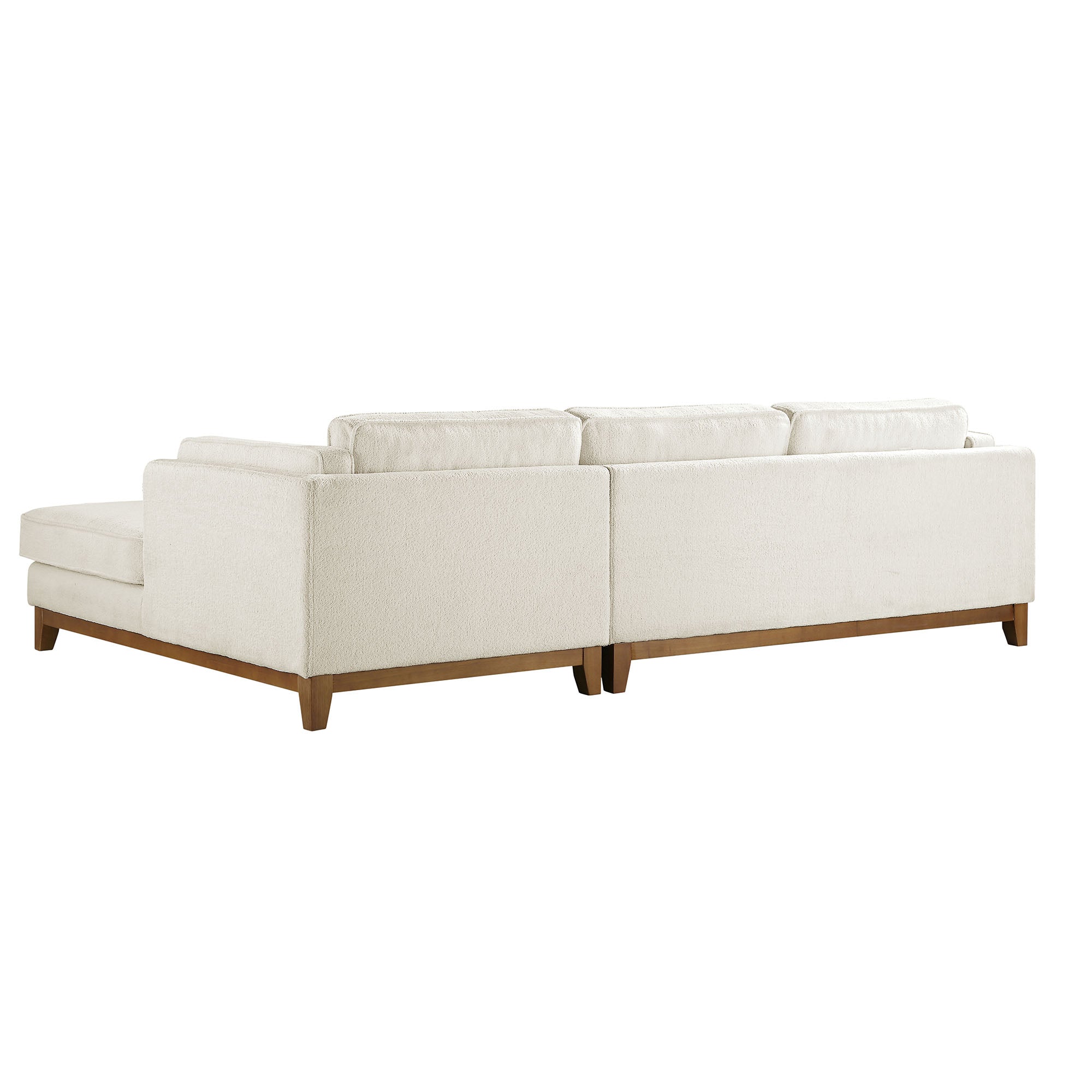 Dipley Beige Boucle Fabric Sofa, Grande Chaise Sofa Right Hand Facing