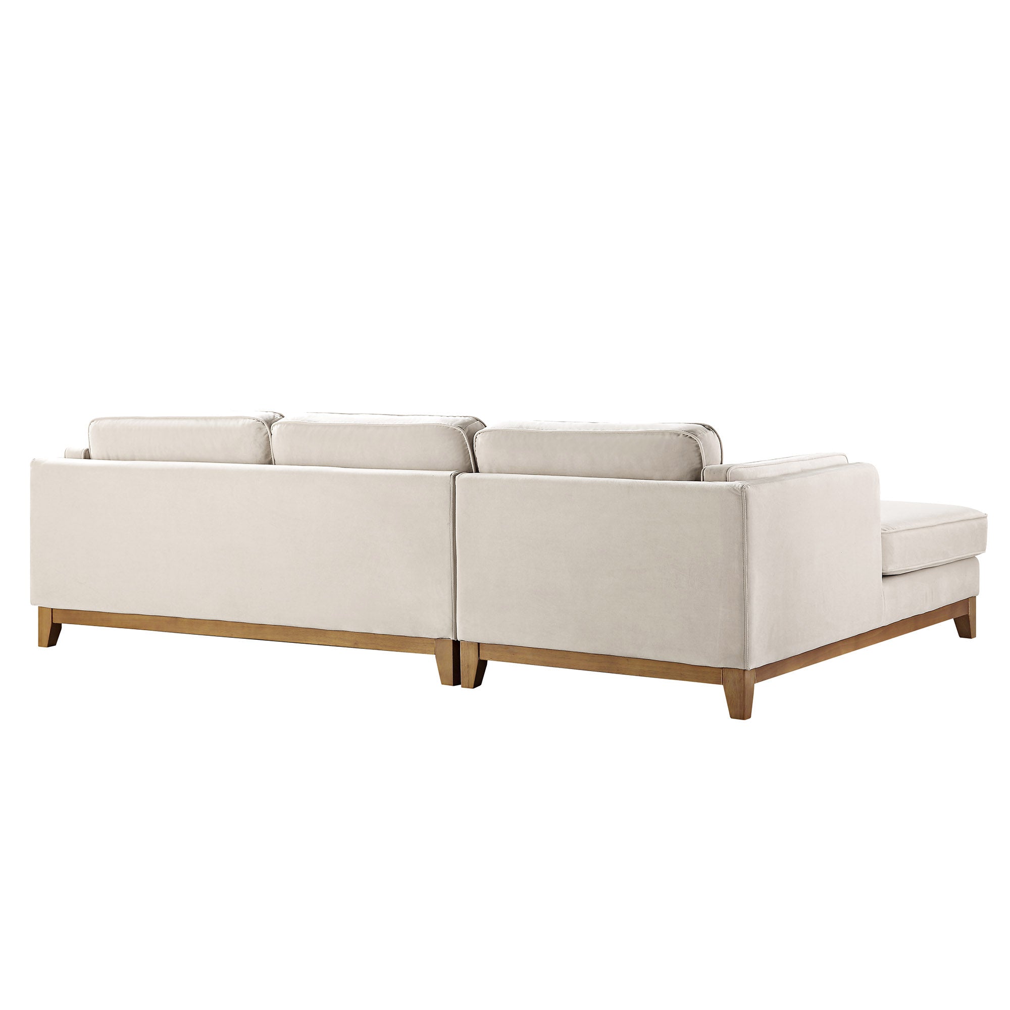 Dipley Champagne Velvet Sofa, Grande Chaise Sofa Left Hand